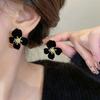 Accessories Velour Ear Stud Flocking Light Luxury Earrings Sweet Solid Color Flower Earrings