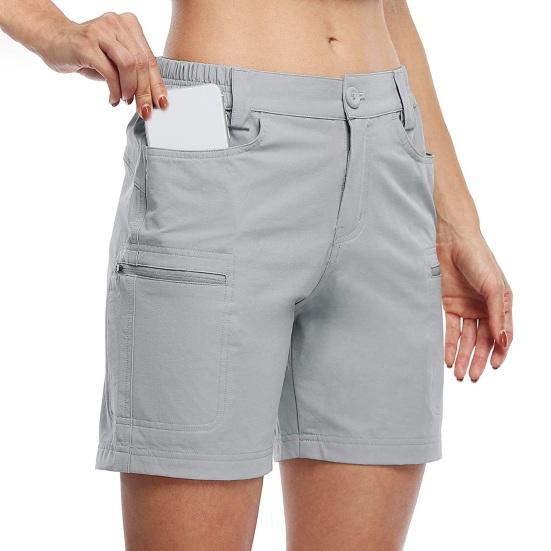 Женские шорты-бермуды, эластичные шорты для походов с высокой талией и карманами, повседневные быстросохнущие шорты для гольфа для летнего активного отдыха