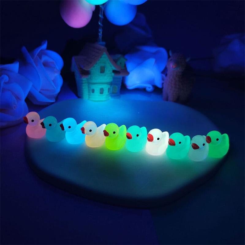 50/100x Tiny Ducks Mini Duck Glow In The Dark Mini Resin Figure Miniature