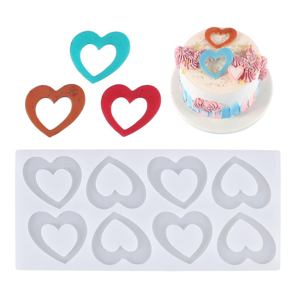 Heart Shape Chocolate Silicone Mold Cookie Wedding Cake Toppers Tools Heart Shaped Silicone Mold Resin Soft Candy Chocolate Jelly Gummy Ice