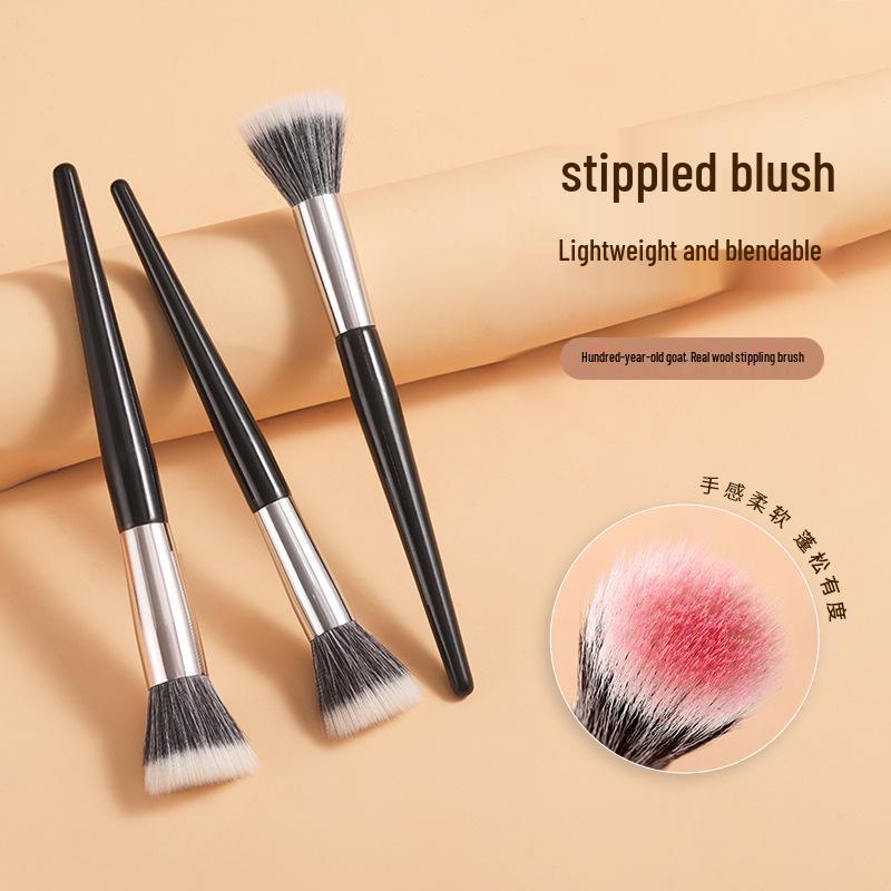 Blush Stippling Brush: Double Layer Fine Goat Hair Makeup Tool