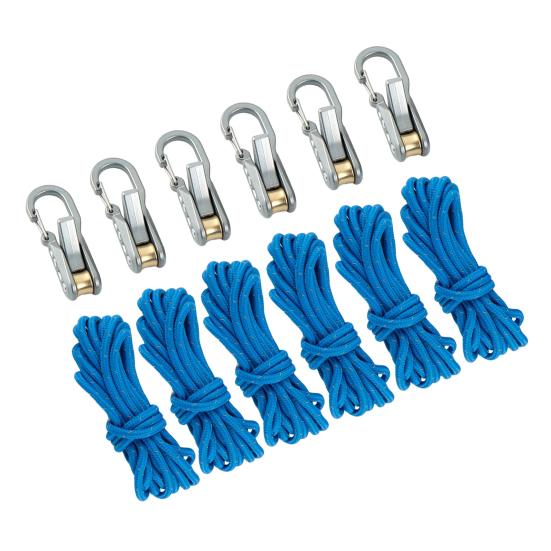 2/6/8/10/12/16/20Pcs Rope Tensioner with Roller Cord Heavy Duty Metal Outdoor Backpacking Hiking Boating Camping Guyline Rope Adjuster Tightener