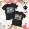 Hubby Wifey Matching Pattern Christmas T-Shirts Adults Married Husband Wife Gift