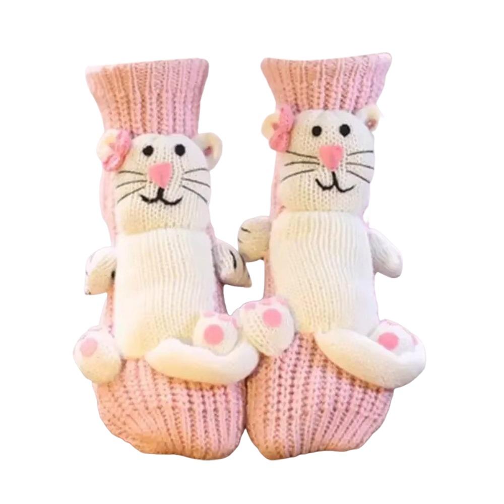 Hand Crocheted Animal Socks Thick Novelty Floor Socks New Funny Socks for Men & Women