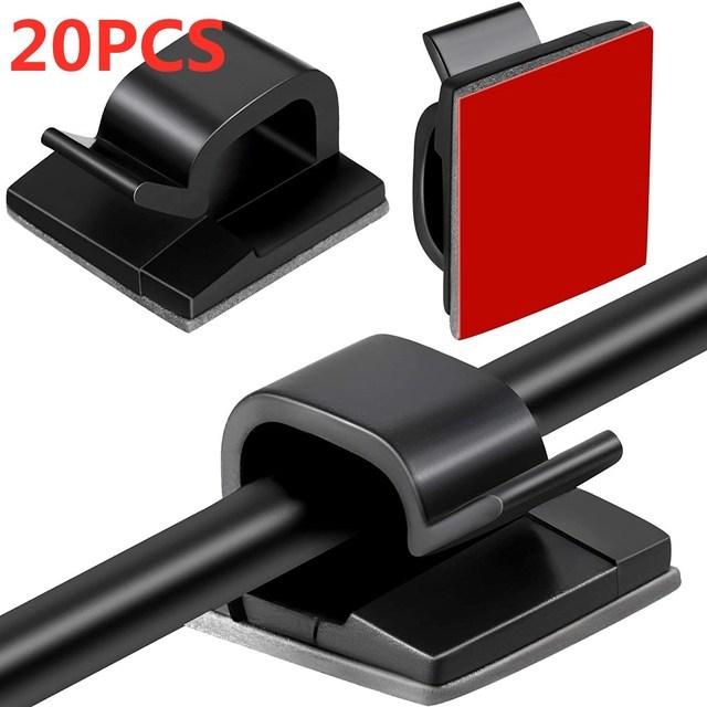 10/20/50PCS Cable Organizer Clips Wire Winder Holder Protector USB Cable Management Adhesive Hooks Desk Clamp For Home Office