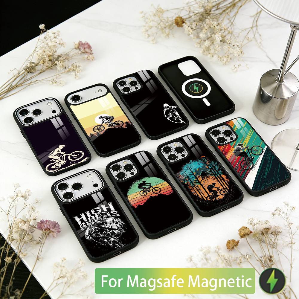 Чехол для телефона на горный велосипед для iPhone 17, 16, 15, 14, 13, 12, 11 Plus, Pro, магнитный с Magsafe, беспроводная зарядка