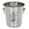 [A3479] - Stainless Steel Bottle Bucket / Champagne Bucket 'Gin Tequila Vin Vodka' Chrome - 22 Cm