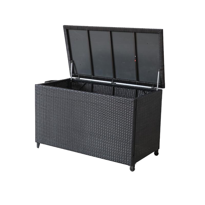 Modern Design Outdoor Deck Storage Box Durable Wicker with Aluminum Frame All Weather Garden Furniture Patio Lockers