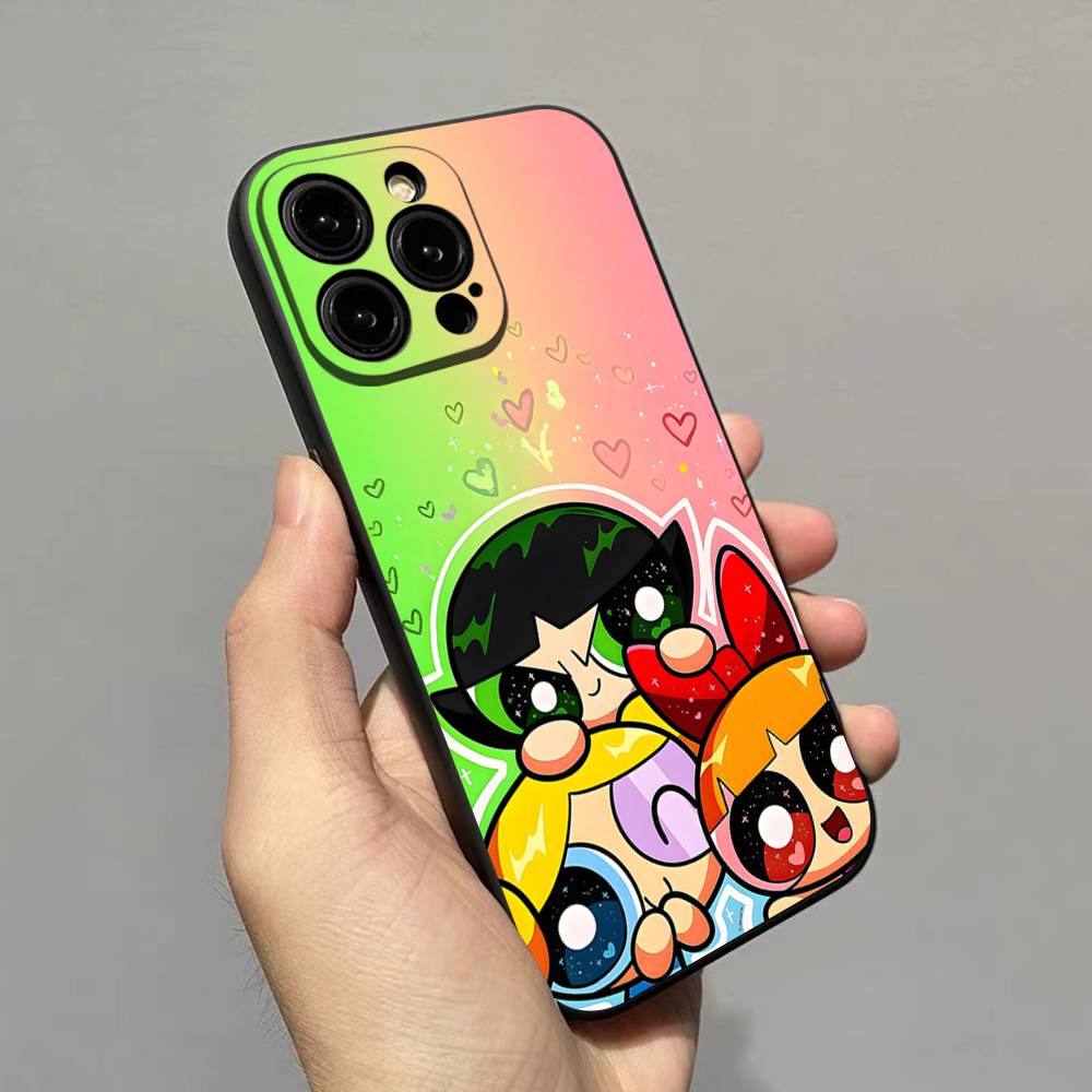 Мягкий чехол-накладка P-Powerpuff-GirlS для IPhone 17 16 Pro Max 15 12 11 16e 13 Mini 14 15 Plus
