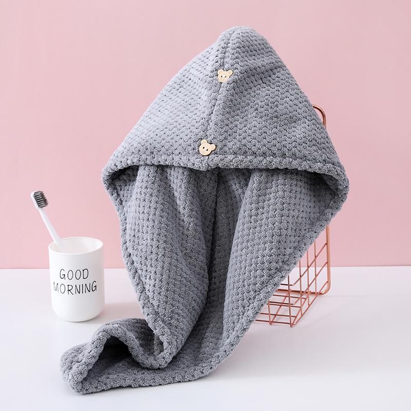 Женская быстросохнущая впитывающая шапочка для волос из кораллового флиса - плотная, нелиняющая повязка на голову из полотенца