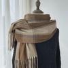 Women's Autumn/Winter 2022 Plaid Scarf - Korean Style Thickened Imitation Cashmere Shawl for Students