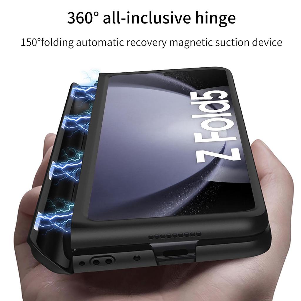 Samsung Galaxy Z Fold 5 Magnetic Folding Case with Pen Slot & Full Coverage Protection