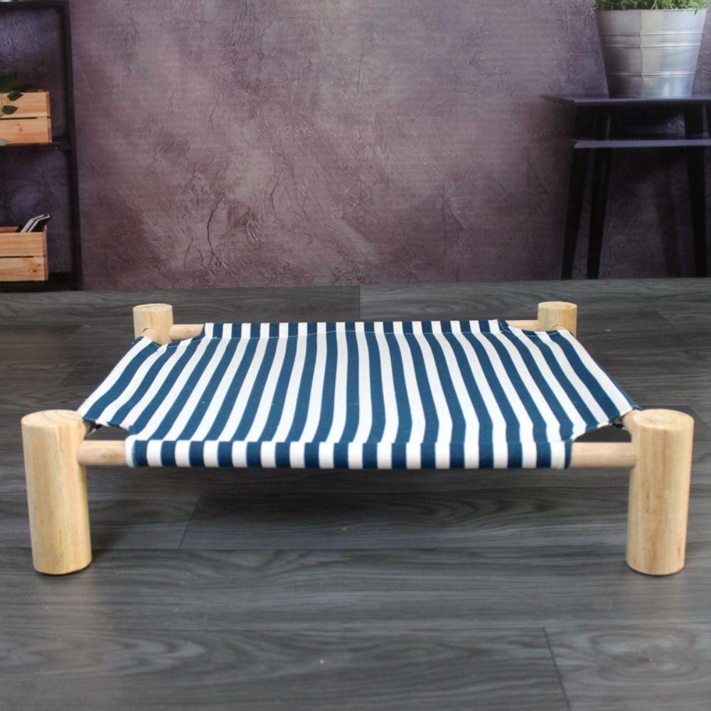 Portable Swing Bed Wooden Frame Cooling Bed Kitten Cottages Pet Hammock  For Dogs