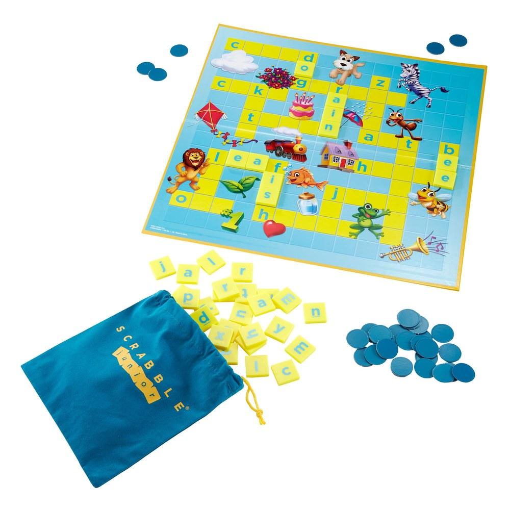Mattel Scrabble Junior Educational Word Game for 2-4 Players Aged 6 and Up Blue Y9667