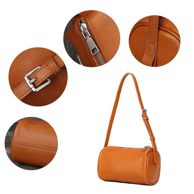 Genuine Leather Shoulder Bags for Women Vintage Pillow Bag Casual Fashion Crossbody Bag Purse GZW