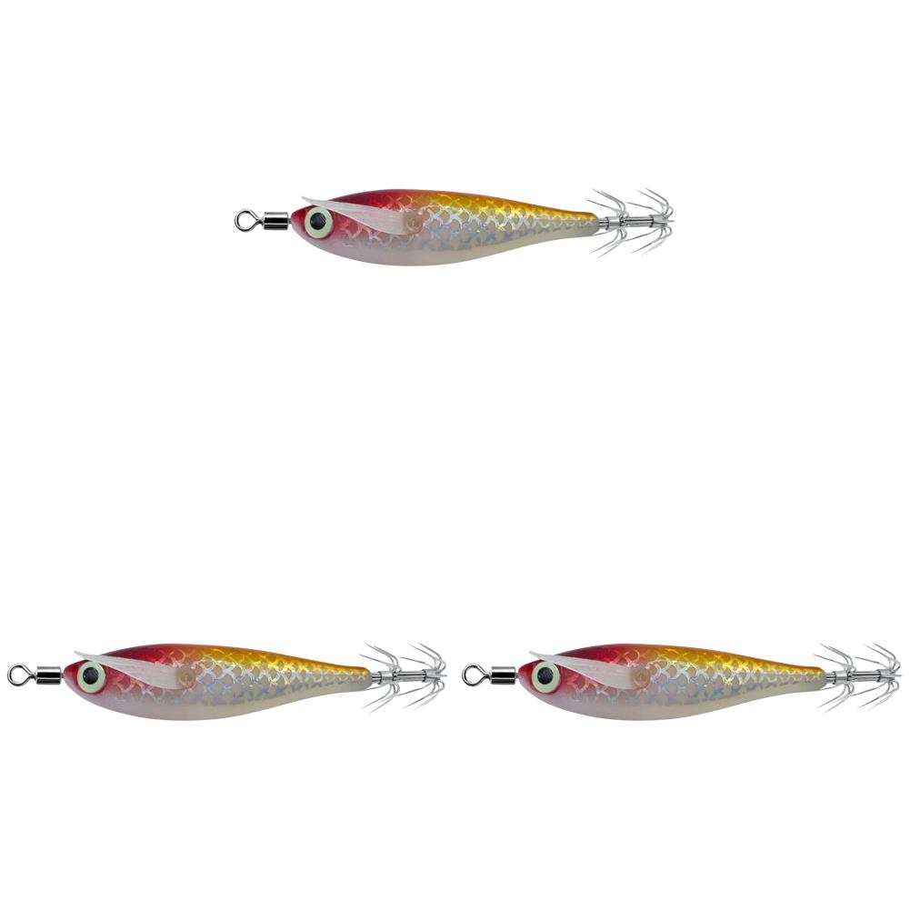 3-1 шт. Крючок для кальмаров, Рыболовная приманка, Светящаяся 8 см 9,5 г, Искусственная приманка для осьминога, Деревянная креветка, Каракатица, Твердая приманка, Морская снасть