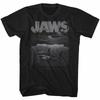 Jaws Shark Boat Black Heather Adult T-Shirt