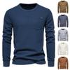 Men's Autumn Long Sleeve Solid Color Sweater Men's Loose Solid Color Round Neck Casual Sweater