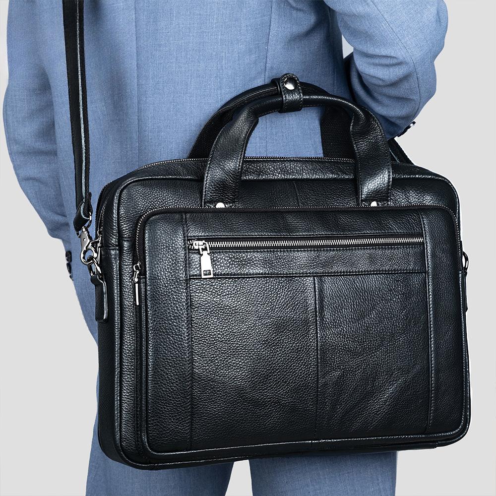 Портфель мужской из высококачественной кожи, деловая 16-дюймовая сумка из коровьей кожи, мужская официальная сумка для компьютера