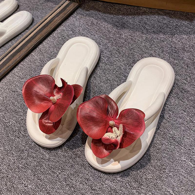 Роскошные женские тапочки Barbie Phalaenopsis Herringbone 2024, новая внешняя одежда на толстой подошве, летние пляжные тапочки высокого класса