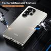 Чехол для Samsung Galaxy S24 Ultra с текстурой парчи, противоударный, с магнитной рамкой из сплава, задняя крышка для телефона из поликарбоната
