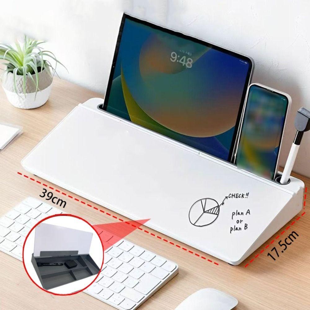 Hot Glass Desk Whiteboard With Storage Tempered Memo Keyboard Stand Household Plastic Message Board Home Office