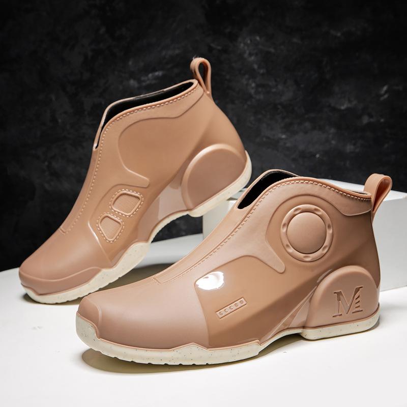 Модные мужские резиновые сапоги для рыбалки на открытом воздухе, нескользящие резиновые сапоги в стиле панк, водонепроницаемые, прочные, блокирующие воду и дождь, размер 39-44