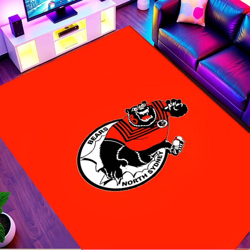 North Sydney Bears Print Rug, Washable Floor Carpet, For Entryway Dorm Laundry Room Office Study, Home Decor Birthday Christmas Gift
