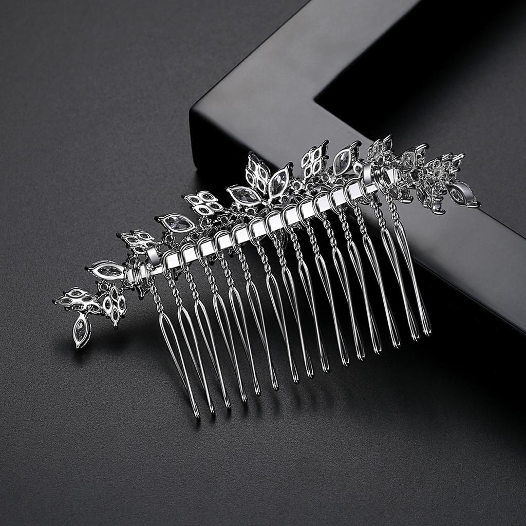 LUOTEEMI Wedding Flower AA a Cubic Zircon Hair Pins for Woman Vintage Style Jewelry Design