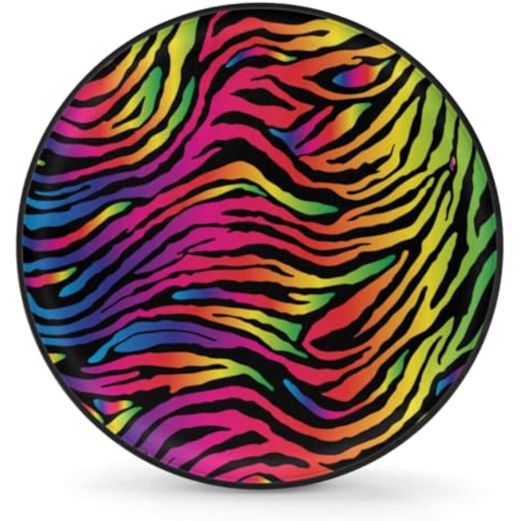 Rainbow Tie Dye Zebra Print Spare Tire Cover Waterproof Dustproof Wheel Protector for Car SUV Trailer