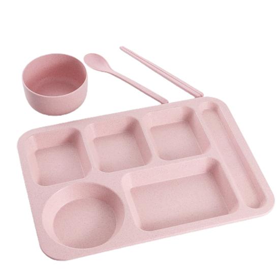 1 Set Individual Grid Stackable Food Plate Plastic Practical Food-grade Food Tray