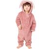 Sweet Mommy Baby Bear Rabbit Kigurumi Romper Jumpsuit Coverall Cold Protection Hooded Marshmallow Boa Organic Cotton Lining Ash Pink 80 [Sweet Mommy]