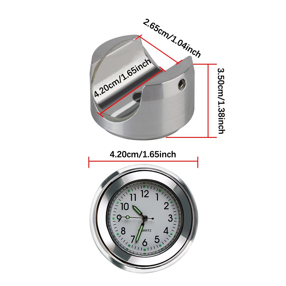 Мотоциклетные часы с креплением на руль, светящиеся часы, термометр, датчик температуры, мотоциклетные часы, универсальные 22-25 мм, водонепроницаемые аксессуары для мотоциклов