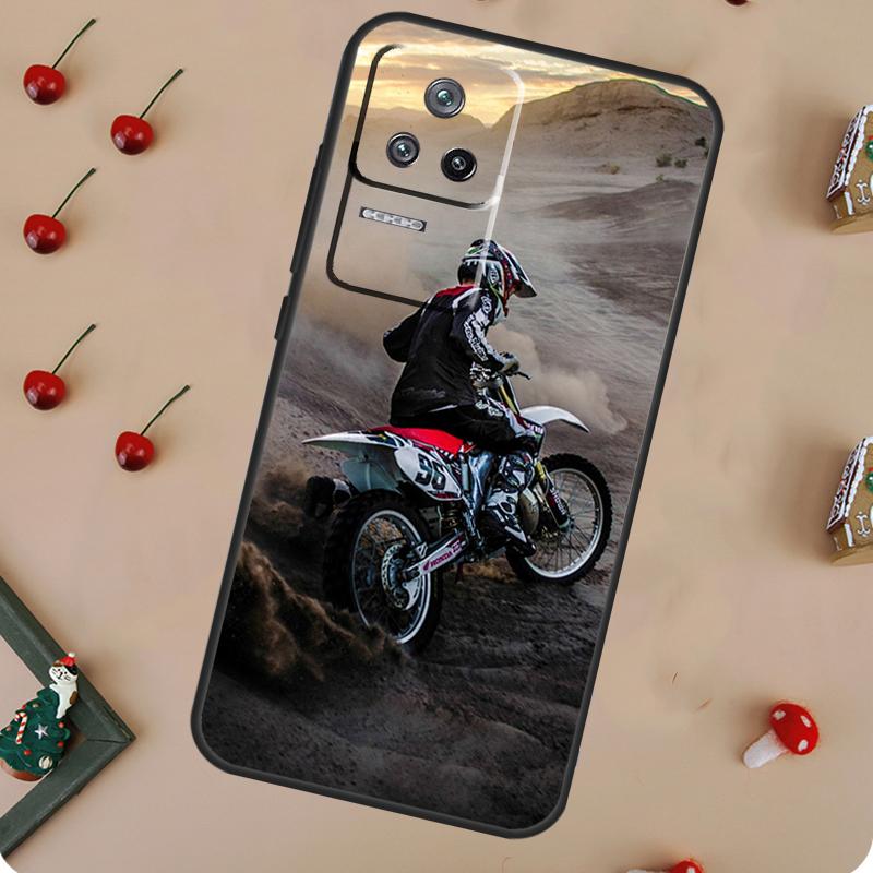 Moto Cross Sports Motorcycle Case For POCO X6 Pro X3 X5 F5 M6 Pro F3 M5s Cover For Xiaomi 13T Pro 14 11T 12T 12 13 Lite