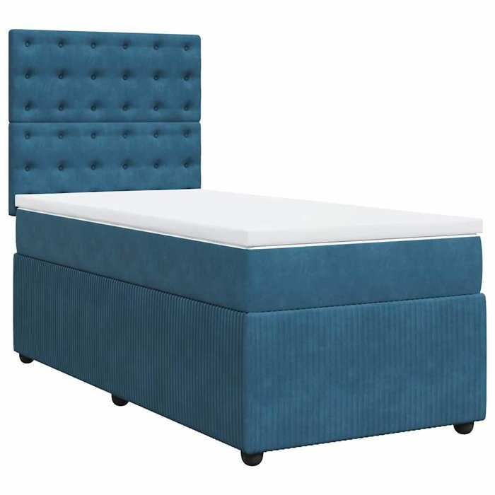Maison Exclusive - Sommier à lattes de lit avec matelas Bleu foncé 100x200 cm