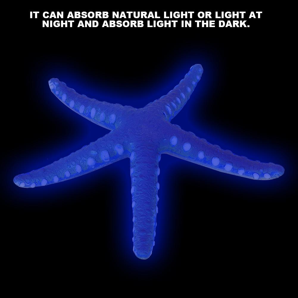 Aquarium Fish Tank Safe Plastic Luminous Simulation Starfish Landscape Decorationblue