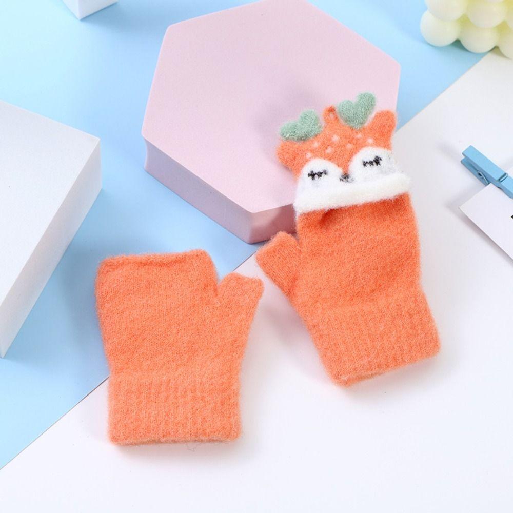 Fingerless Knitting Mittens Thick Mitten Lovely Kids Gloves Baby Kids