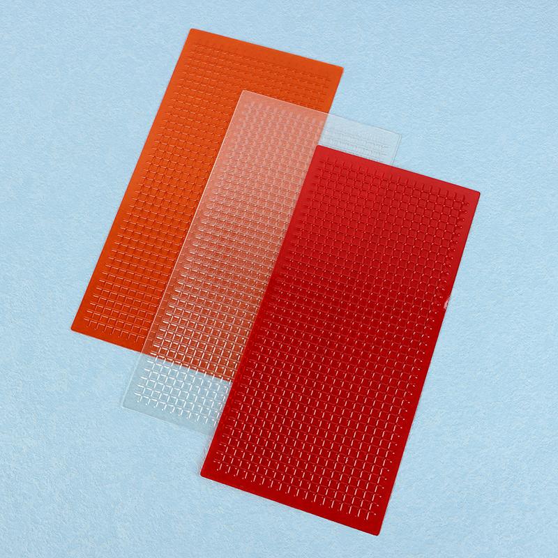 3 Pcs Car Auto Lens Repair Kit Diy Grid Pattern Car Headlights Taillight Repair Tool Set Car Lights Crack Repair Film Red Amber