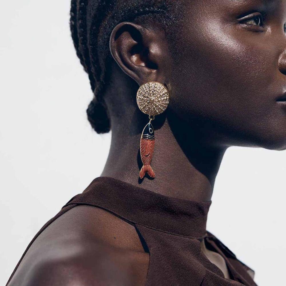 Korean Style Bohemian Dangle Earring Metal Animals Earrings Retro Fish Pendant Earrings  Beach