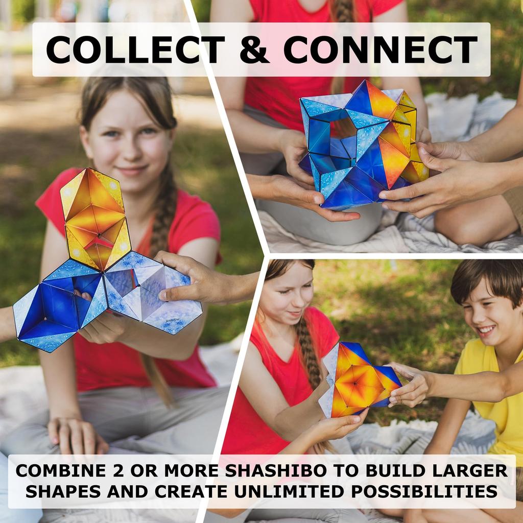 Запатентованный кубик-фигурка SHASHIBO Shape Shift Box с 36 редкоземельными магнитами, трансформирующийся в более чем 70 форм (Голограмма Пар)