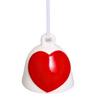 Ceramic Bell Pendant White With Red Heart 5X5X5.5