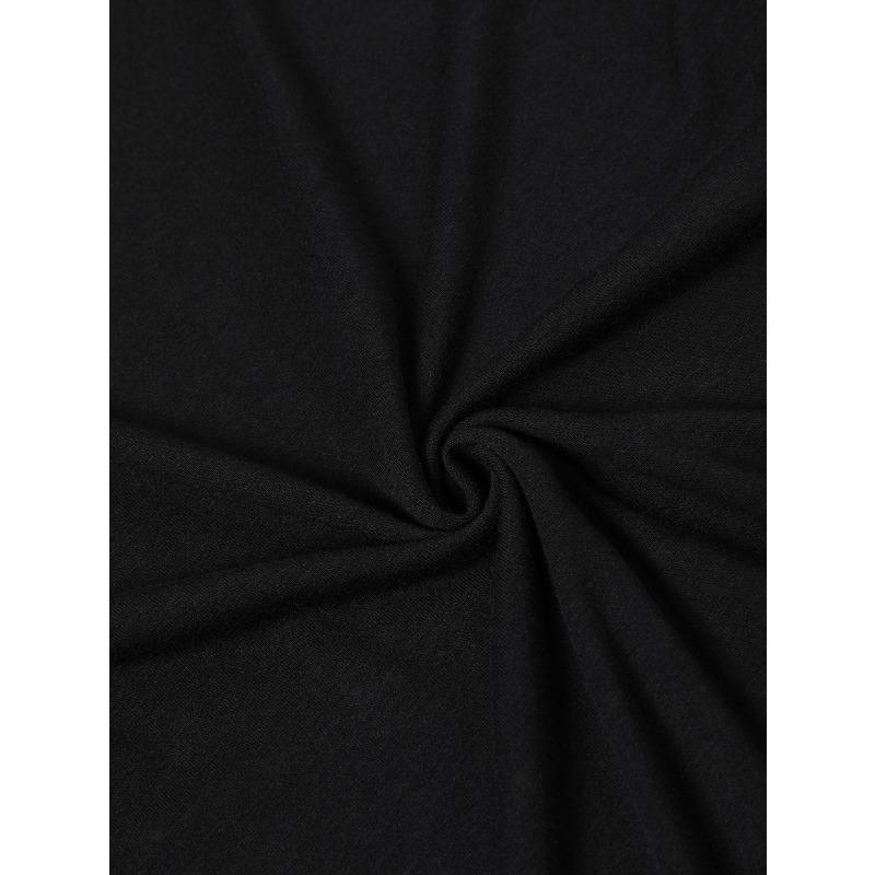 Black T Shirt Women Casual Loose Fit Graphic Print Cat With Blue Eyes And Neon Outline For Daily Wear And Street Style