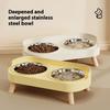 Non Slip Stainless Steel Double Bowl Pet Food Dish With Anti Spill Design For Cats And Dogs Durable Easy Clean