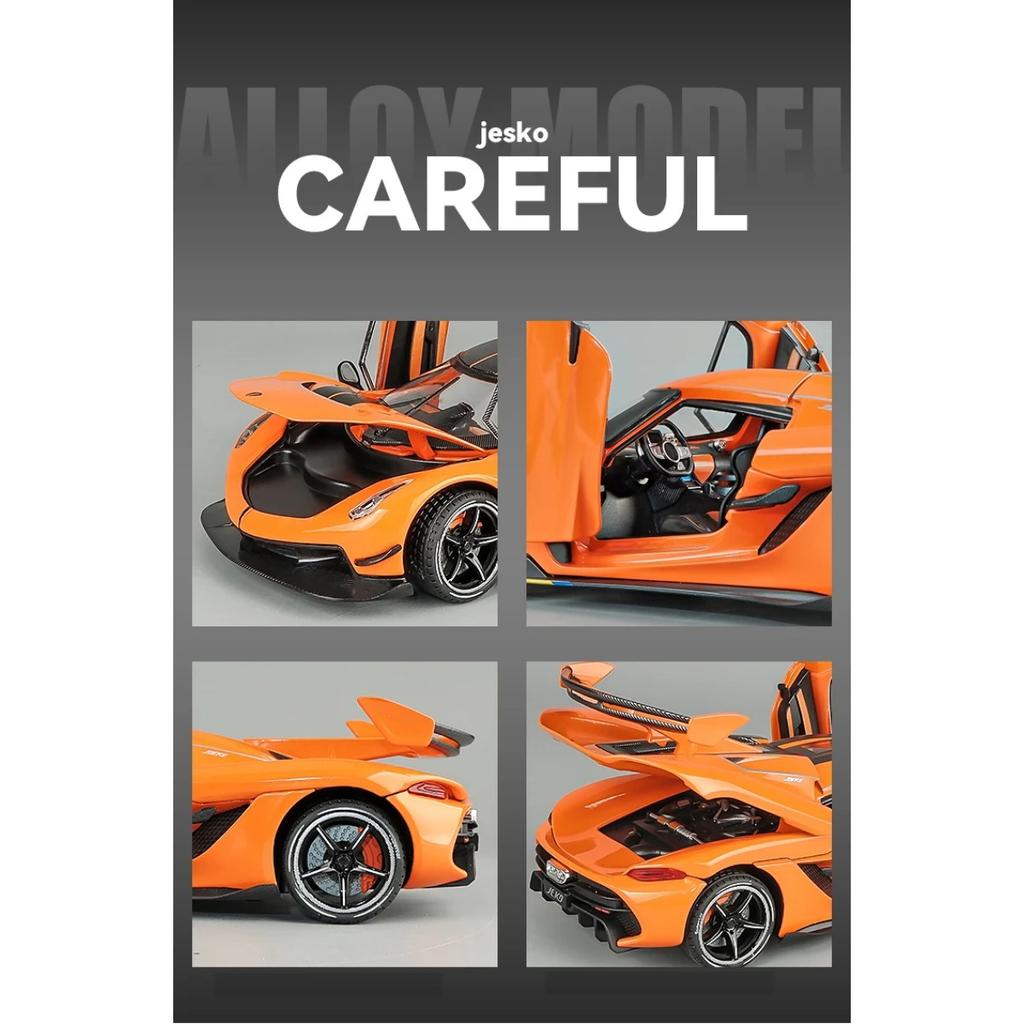 1/24 Koenigsegg Jesko Supercar литая игрушечная модель автомобиля со звуком и светом инерционный механизм детская игрушка коллекционная вещь подарок на день рождения