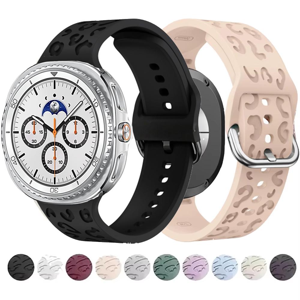 Для Samsung Galaxy Watch 8 classic 46 мм ремешок Гравированный спортивный Силиконовый Леопардовый петля Браслет ремешок Galaxy watch 8 40 мм/44 мм ремешок