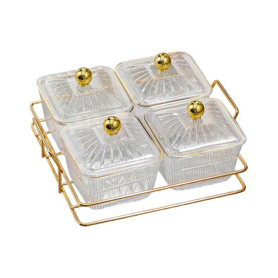 Поднос для орехов и конфет с крышками, фруктовая тарелка с пластиковым отделением, демонстрационная тарелка для закусок, раздельные сервировочные миски для закусок