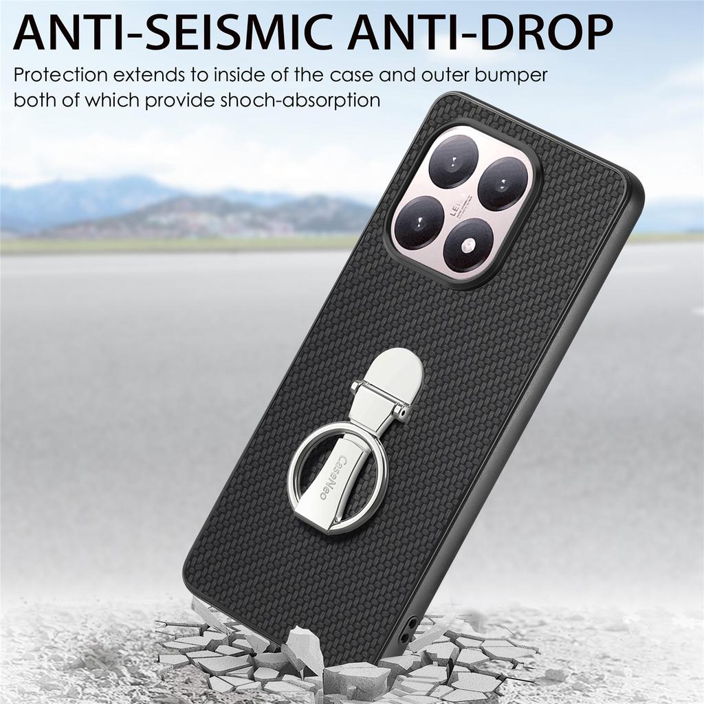 CASENEO C1-19 для Xiaomi 15T Чехол Складная подставка Кожаная задняя крышка Текстура углеродного волокна