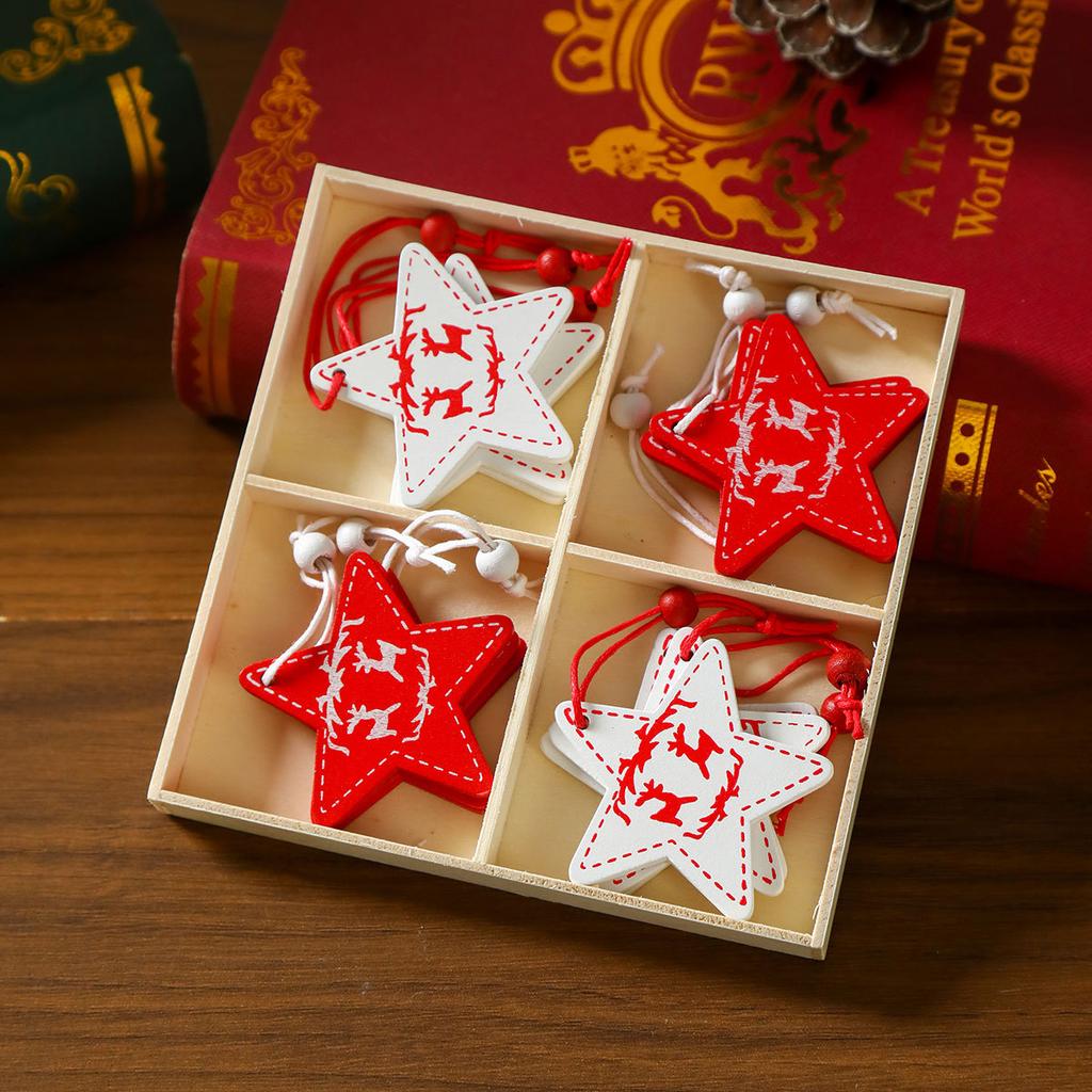 Деревянная рождественская подвеска, рождественская елка, рождественский подарок, деревянная коробка, изящные подвесные рождественские украшения