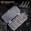 50pcs/lot High Carbon Steel Treble Fishing Hook In Storage Box Sharpened Treble Hook Barbed Silver Fishhook for Bass Size 2/4/6/8/10