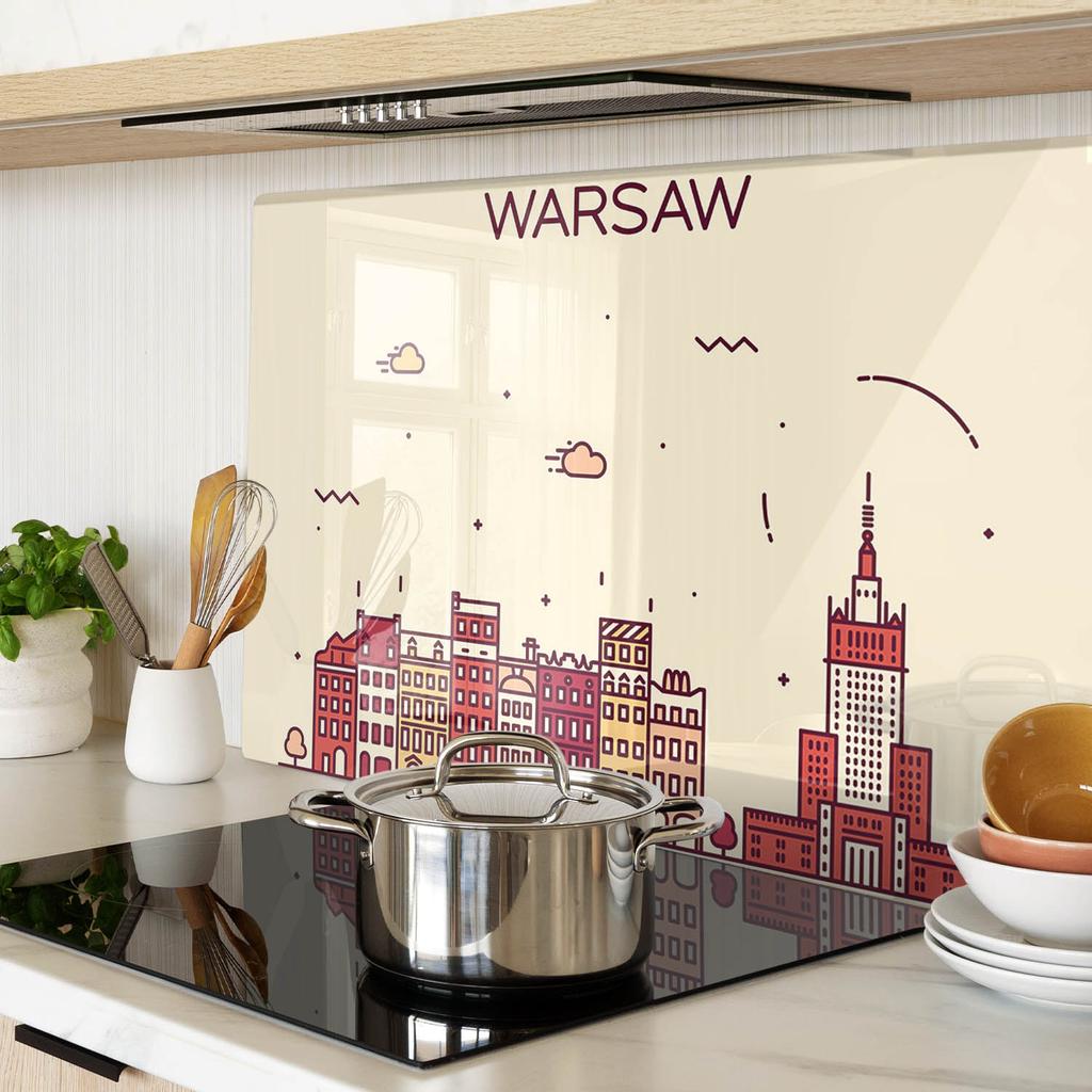 Dekoracyjna Deska Kuchenna Szklana Do Krojenia Warszawa Polska 80X52 Cm